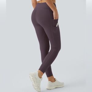 Halara SoftlyZero High Waisted 4 Pocket Leggings in Dusky Evening Purple Size L